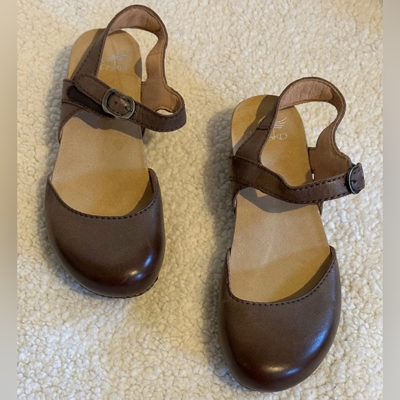 Dansko Women’s Brown Tiffani Wedge Sandal size 37 Lightweight with Buckle - Picture 7 of 8